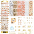 Xylise 6mm/8mm Crackle Glass Beads Bracelet Making Kit Crystal Glass Beads Jewelry Making Kit, Friendship Bracelet kit for DIY Crafts Gifts - color: Two-tone orange