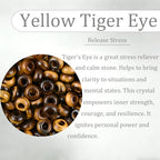 20Pcs Natural Tiger Eye Large Hole Beads, 8x14mm Rondelle Gemstone Spacer Beads 6mm Big Hole for Jewelry Making, Beading Bracelets, Macrame & Hair Braiding - color: Yellow Tiger Eye