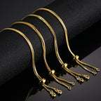 Sureio 10 Pieces Adjustable Slider Bracelet for Jewelry Making Bracelet Chains for DIY Jewelry Making Findings Extender Chains with Rhinestones Ends for Woman Girl(Gold) - color: Gold