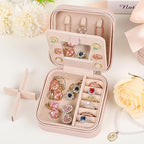 CHMI Personalized Jewelry Box for Women and Girls - Travel Essential and Birthday Gift - Bridesmaid Gift - Initial Pink J - color: Champagne Pink, size: J