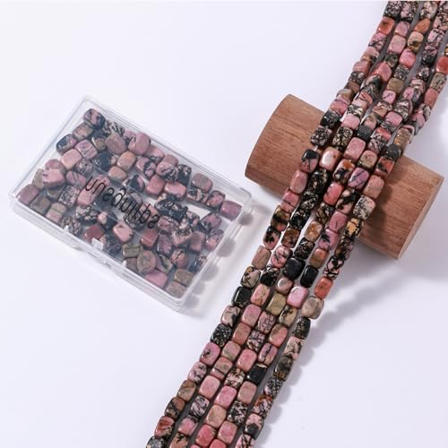 Natural Large Rhodochrosite Cube Stone Beads 8x11mm 38cm/str Loose Semi Gemstone Stone Square Beads for Making Bracelets Necklace - color: Rhodochrosite