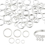 180PCS 925 Sterling Silver Open Jump Rings,3/4/5/6/7/8mm Jewelry Connector Rings for Bracelets Necklaces Earrings DIY Craft Making Supplies