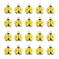 50 Pcs Ladybug Charms, Alloy Insect Pendants, Handcrafted Ladybug Charms, Animal Themed Jewelry for Bracelets, Necklaces, Earrings Making - color: Yellow