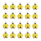 50 Pcs Ladybug Charms, Alloy Insect Pendants, Handcrafted Ladybug Charms, Animal Themed Jewelry for Bracelets, Necklaces, Earrings Making - color: Yellow