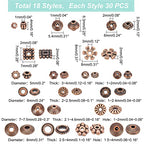 PH PandaHall 540pcs Tibetan Spacer Beads 18 Styles Red Copper Spacer Beads Flat Alloy Bead Spacers Jewelry Loose Beads Metal Craft Beads for Bracelet Necklace Jewelry Supplies - color: 18 Styles Red Copper - 540pcs
