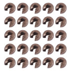 Pandahall 100pcs Brass Crimp Beads Covers 4mm Textured Half Round Crimp Bead Knot Covers for Jewelry Making(Gunmetal) - color: Gunmetal, size: 4mm Diameter