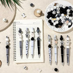 Colarr 24 Sets Plastic Beadable Pens DIY Pens Making Kit Assorted Wood Beads Crystal Spacer Black Ink Ballpoint for Women Crafts Office Family Gifts(Dog) - style: Dog