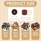Beadthoven 200Pcs 4mm Flat Disc Gemstone Beads 4 Styles Natural Dragon Blood Picture Jasper Polychrome Jasper Mookaite Beads Brown Red Natural Stone Heishi Crystal Spacers for DIY Jewelry Making - color: Flat Disc-Red Brown, size: 4mm