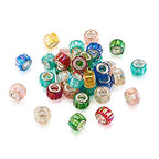 Cheriswelry 100pc Faceted Column European Large Hole Beads AB Color Transparent Resin Crystal Loose Spacer Slide Charms European Bracelet Beads for DIY Snake Chains Earring Jewelry Making 11.5x8mm - color: Faceted -Column