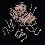 AKOAK 50pc 0.65mm Non-Allergenic Plastic Ear Wire Hooks Earring Findings fit DIY Jewelry (Pink Gold) - color: Pink gold