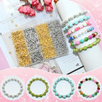 Looconi 1500pcs 6mm Silver and Gold Flat Round Spacer Beads for Jewelry Making DIY Bracelet Necklace Earring Craft Supplies - color: Ring&Flower