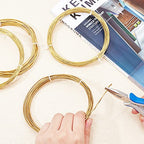 BENECREAT 14 Gauge 16.4 Feet Round Copper Wire Gold Brass Wire for Beading Craft and Jewelry Making - size: 14 Gauge