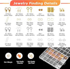 Giwaelro Jewelry Repair Kit for Adults, Jewelry Making Supplies with Pliers, Wires, Findings, Necklace Chains, Magnifier and Storage Bag