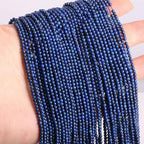 155pcs 2mm Natural Lapis Lazuli Stone Loose Round Beads Gemstone Smooth Samll Spacer Beads for jewerly Making Bracelet Necklace - color: Lapis Lazuli, size: 2 mm