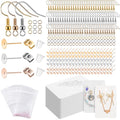 Tondiamo 2400 Pcs Earring Making Kit, Include Bright Gold, Silver and Gold Ear Hooks, 300 Earrings Cards Anti Sensitive Earring Making Tool with Jump Rings and OPP Bags for Repair(White Card) - color: White Card
