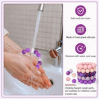100 Pcs 15mm Silicone Beads for Keychain Making, Pink Gream Silicone Beads Bulk Round for Bracelets Pens Crafts Jewelry Making (Pink Purple) - color: Pink Purple