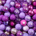 20mm Acrylic Beads 120pcs Purple Chunk Bubblegum Bead 20mm Multicolor Beadable Pen Ball Beads for Pen Bag Jewelry Making Necklace Bracelets (Purple) - color: purple