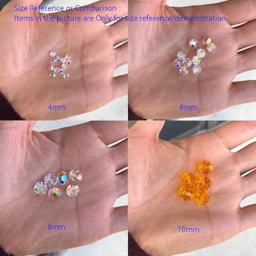 100pcs Adabele Austrian 4mm (0.16 Inch) Small Faceted Loose Round Crystal Beads Smoked Quartz Compatible with 5000 Swarovski Crystals Preciosa SS2R-421 - color: Smoked Quartz, size: 4mm Small (100pcs)