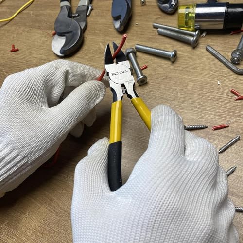 Mini Flush Cutters & Wire Cutters Set for Jewelry Making - 5 Inch Small Diagonal Cutters & Side Cutters - High Carbon Steel Spring-Loaded Pliers with Non-Slip Grip - Perfect for Crafting, Beading - size: 5" Wire Cutter+5" Flush Cutter