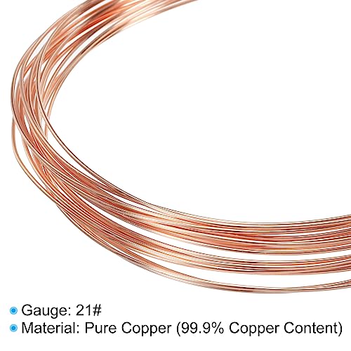 PATIKIL 16.4 Feet Solid Bare Copper Wire, 21 Gauge 99.9% Pure Copper Wire 0.8mm Soft Beading Wire Metal Plant Stem Ties for Jewelry Craft (5m) - size: 0.8mmx5m