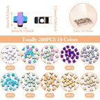 200 Pcs Hematite Cross Beads for Jewelry Making 3 mm Natural Hematite Beads Small Cross Crucifix Bracelet Charms Gemstone Round Loose Bead for Women Men Bracelet Jewelry Making - color: Hematite-Colorful