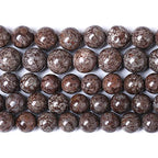 10MM 38PCS Natural Stone Brown Snowflake Jasper Obsidian Loose Beads for Jewelry Making DIY Bracelet - color: Brown Snowflake, size: 10mm