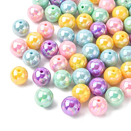 DanLingJewelry 100pcs Random Color Opaque Acrylic Round Beads - Bubble Gum Ball Spacer for DIY Jewelry Making - color: 100pcs - Random Color - 20mm Round - Opaque