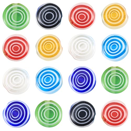 Weebee Millefiori Lampwork Glass Loose Assorted Beads Flat Flower Heart Glass Coin Round Spacer Bead for Jewelry Making 100 Pcs (Stripe 8mm) - color: Stripe 8mm