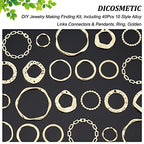 40Pcs 10 Styles Golden Linking Rings Alloy Circle Charms Round Hollow Connectors Metal Twist Ring Charms for DIY Necklace Bracelet Dangle Earring Jewelry Making Crafts - color: Golden