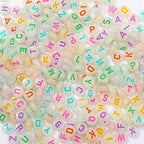 ToBeIT Alphabet Letter Beads 1000 pcs Glow in The Dark Acrylic Alphabet Beads Round 4X7mm UV Letter Beads Jewelry Findings Charms for DIY Bracelet Necklace Craft Making (bg White - Color) - color: bg white - color