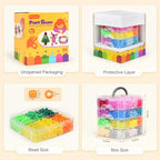 4800PCS Pony Beads Bulk, 24 Colors Kandi Beads 6x9mm Large Hole for Friendship Bracelets, Jewelry Making, Hair Braiding, DIY Art Craft Mothers Day Gifts - Shockproof Protective Gift Packaging