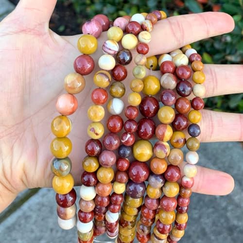 90pcs Adabele Natural Mookaite Jasper Healing Gemstone 4mm (0.16 inch) Small Round Beads Gem Stone Spacer for Craft Jewelry Making GF22-4 - color: Mookaite Jasper, size: 4mm (90pcs/1 Strand)