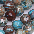 GEM-Inside 4mm Round Dyed Blue Crazy Lace Agate Faceted Gemstone Loose Beads Energy Stone Power Beads for Jewelry Making 15"