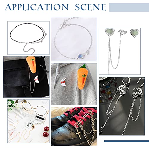 PH PandaHall 33 Feet 304 Stainless Steel Curb Cable Chain 2mm Link Necklace Chain with 20pcs Lobster Claw Clasps and 30pcs 6mm Open Jump Rings for Bracelets Necklaces Jewelry DIY Crafts Making