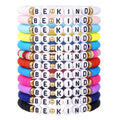 Friendship Bracelets Boho Stackable Bracelets for Women Surfer Heishi Clay Bead Bracelets Stretch Preppy Bracelets Colorful Boho Bracelets for Women - color: BE KIND
