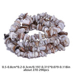 Chip Shell, 260pcs 5-8mm Irregular Shell Beads with Holes, Light Gray Shell & Labradorite Like Chip Beads for Jewelry Making - color: Light Gray