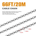[66 Feet/ 20M] Stainless Steel Chain Bulk, 2mm 304 Stainless Steel Chains Flat Cable Link Chain Bulk for Jewelry Making DIY Craft - color: Stainless Steel, size: 2.0mm width