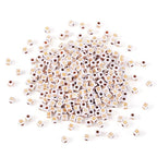 FASHEWELRY 500Pcs White Golden Letter Beads 4.5mm Square Alphabet Beads Acrylic Cube Letter R Beads for Friendship Bracelet Necklace Keychains Jewelry Making - color: Letter R