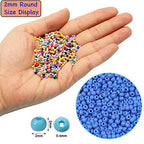 Bala&Fillic 2mm Round Size Seed Beads 10000pcs/110 Grams in Box 12/0 Blue Small Glass Seed Beads for Making Jewelry Earring Bracelets Necklace (Blue) - color: Blue