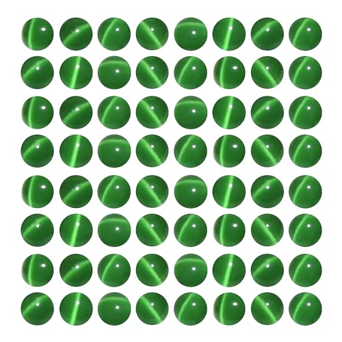 MJDCB 30pcs Dark Green Cat Eye Stone Beads 12mm Round Crystal Loose Bead for Jewelry Making DIY Bracelets Necklace - color: Dark Green, size: 12mm(30pcs)