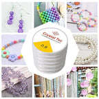 6 Rolls Elastic Bead Thread, 0.8mm Stretchy Bracelet String, Nylon String for Bracelets for Bracelet Making, Clear String for DIY Bead Jewellery Necklace Bracelet - size: 0.8mm
