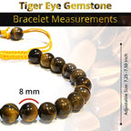 ANAYA AGATE Energy Protection Crystal Handmade Adjustable Bead Bracelet Perfect for Men, Women’s Christmas Gift - Gemstone Healing Stretch Bracelet Pulsera Para Hombre Mujer Stocking Stuffer - color: Tiger Eye AAA