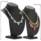 Polmart Modern Necklace Display Bust (Black Leatherette, 11 ½”H) - color: Black Leatherette, size: 11 ½”H