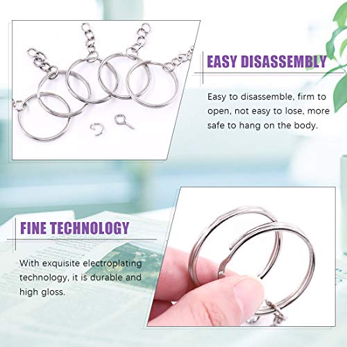 Swpeet 360Pcs 6/5" 30mm Sliver Key Chain Rings Kit, Including 120Pcs Keychain Rings with Chain and 120Pcs Jump Ring with 120Pcs Screw Eye Pins Bulk for Jewelry Findings Making (Sliver) - color: Sliver, size: 30mm