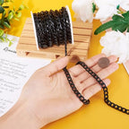 Craftdady 16.4 Feet Aluminum Curb Chain Link Black Twisted Cable Cross Chain Unwelded 12x7mm with Spool for Bracelet Necklace Tassel Earring Jewelry Making - color: Black, 12x7mm