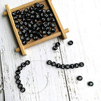 Amaney 1400pcs 4×7mm Black Round Acrylic Alphabet Letter Beads A-Z and Number Beads for Jewelry Making Bracelets Necklaces Key Chains - color: Black&Number, size: 7x4mm