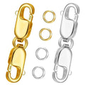 Bracelet Extender Double Lobster Clasp 925 Sterling Silver and Gold Pleted Necklace Clasps and Closures for DIY - color: 1Silver1Gold, size: 0.98 x 0.16 inch