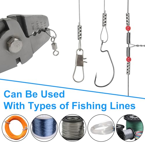 JSHANMEI 100pcs Fishing Single Barrel Crimp Sleeves, Strong Crimps Copper Wire Connectors for Rigging Fishing Leaders, Versatile Crimping Loop Sleeve - size: 100pcs-2.2mm Inner Dia