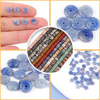 GEM-Inside 2x6mm Natural Blue Aventurine Jade Semi-Gemstone Heishi Disc Rondelle Spacer Beads for Jewelry Making Full 15" Strand Energy Stone Healing Power Crystal - color: Blue Aventurine Jade