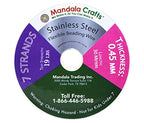 Mandala Crafts 7 Strand Beading Wire for Jewelry Making - 98 FT 25 Gauge Stainless Steel Braided Tiger Tail Wire for Bead Stringing - size: 7 Strands 25 Gauge 0.45MM 98FT